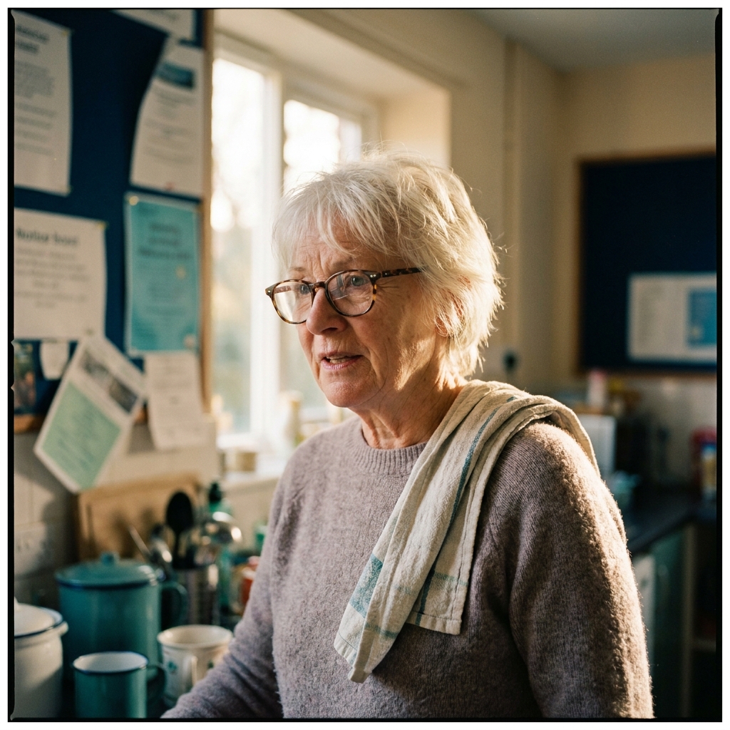 Anwen Davies in the kitchen of Llanwrthwl Village Hall.